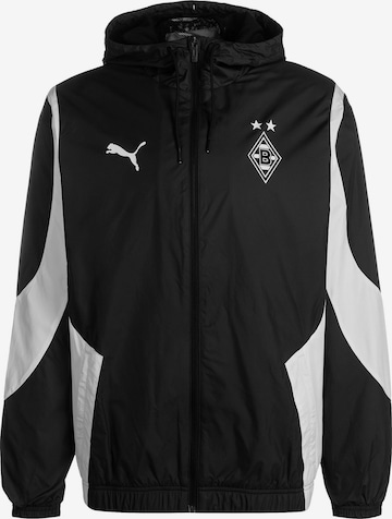 PUMA Athletic Jacket 'Borussia Mönchengladbach' in Black: front