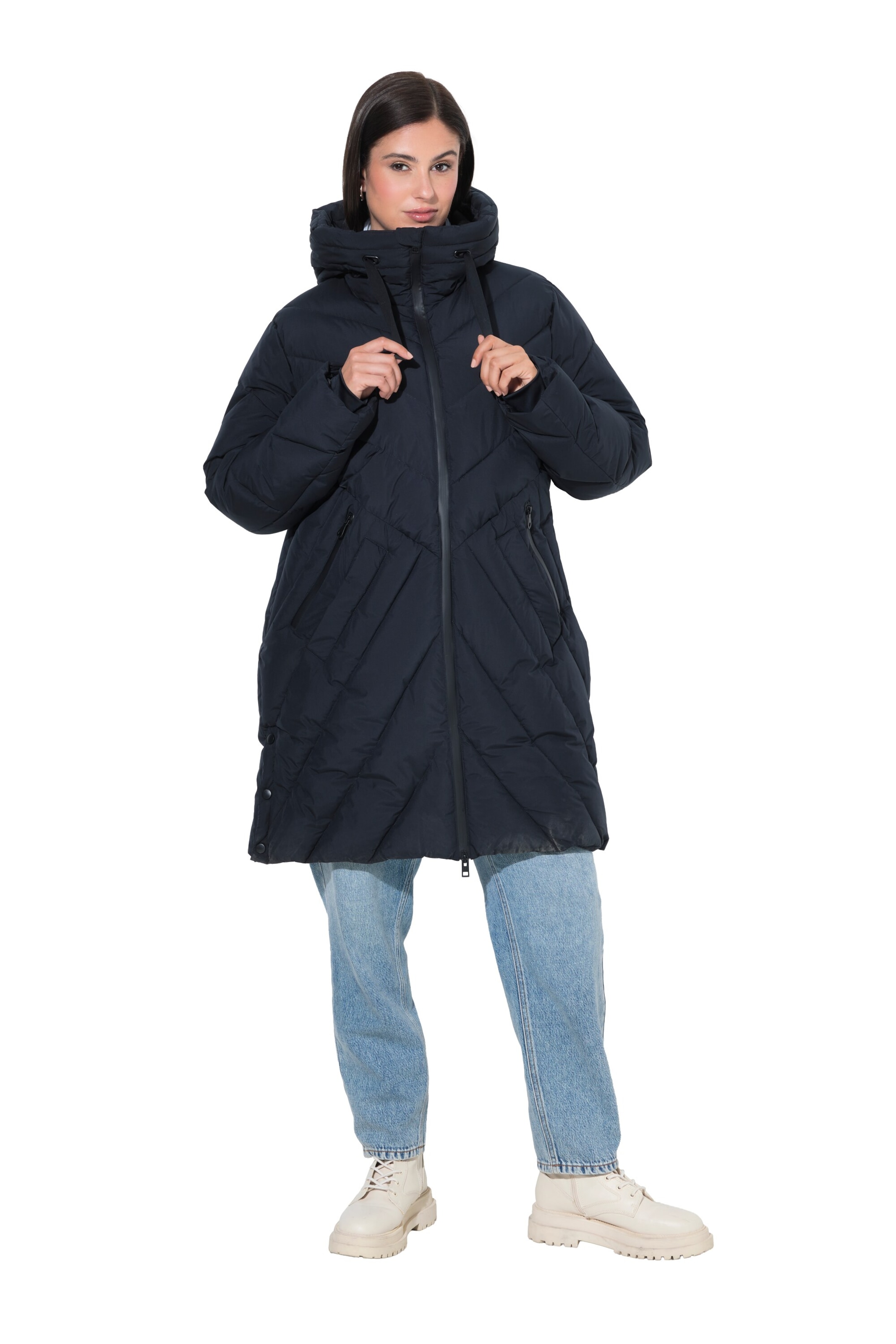 Ulla Popken Between-season jacket in Black: front