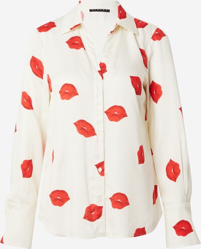 Bluză Sisley pe roșu deschis / alb lână, Vizualizare produs