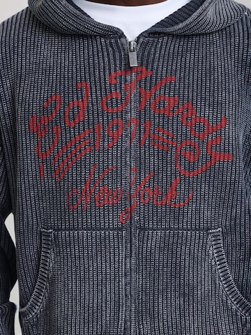 Ed Hardy Strickjacke 'Soaring Dragon' in Grau