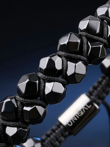 UNIQAL Armband 'SCHWARZER TURMALIN ZWEIREIHIG' in Gemengde kleuren