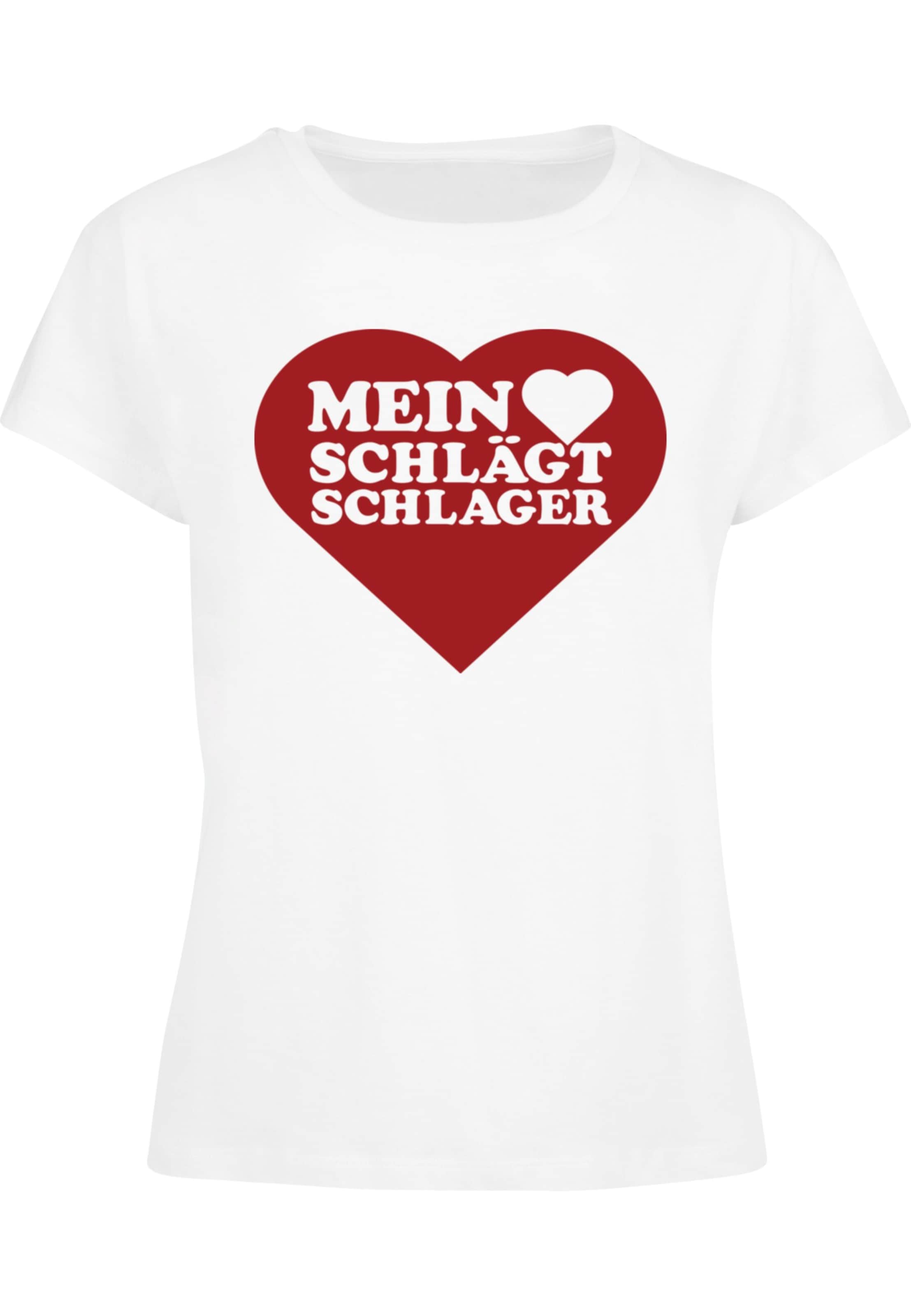 Merchcode T-Shirt 'MHSS Herz' in Weiß: Vorderseite