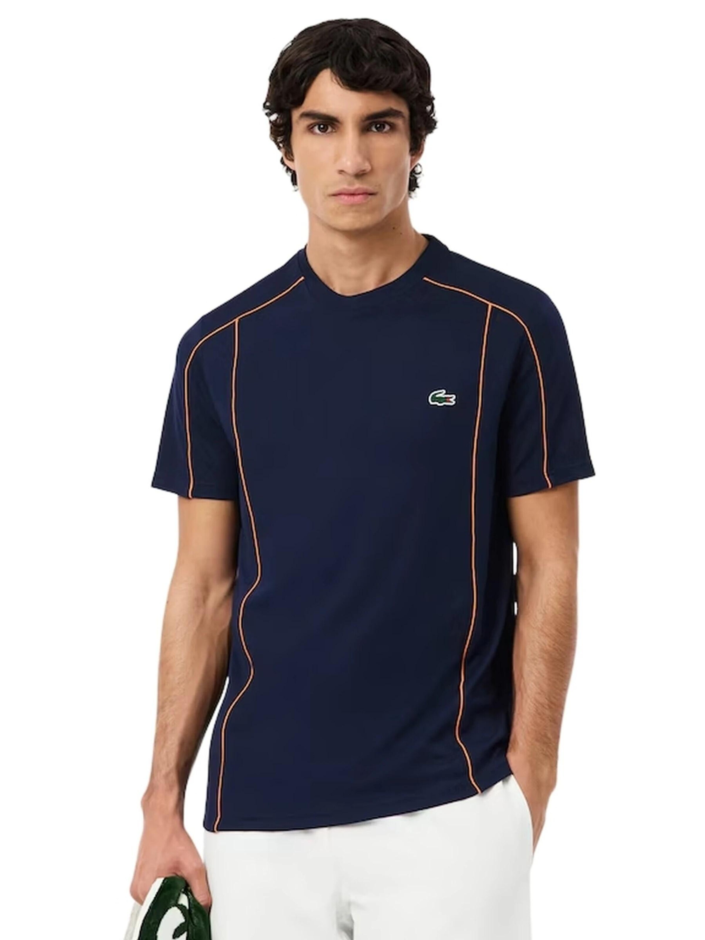 LACOSTE - Camiseta 'Camiseta lacoste marino ultra dry ribeted tee' en azul: frente