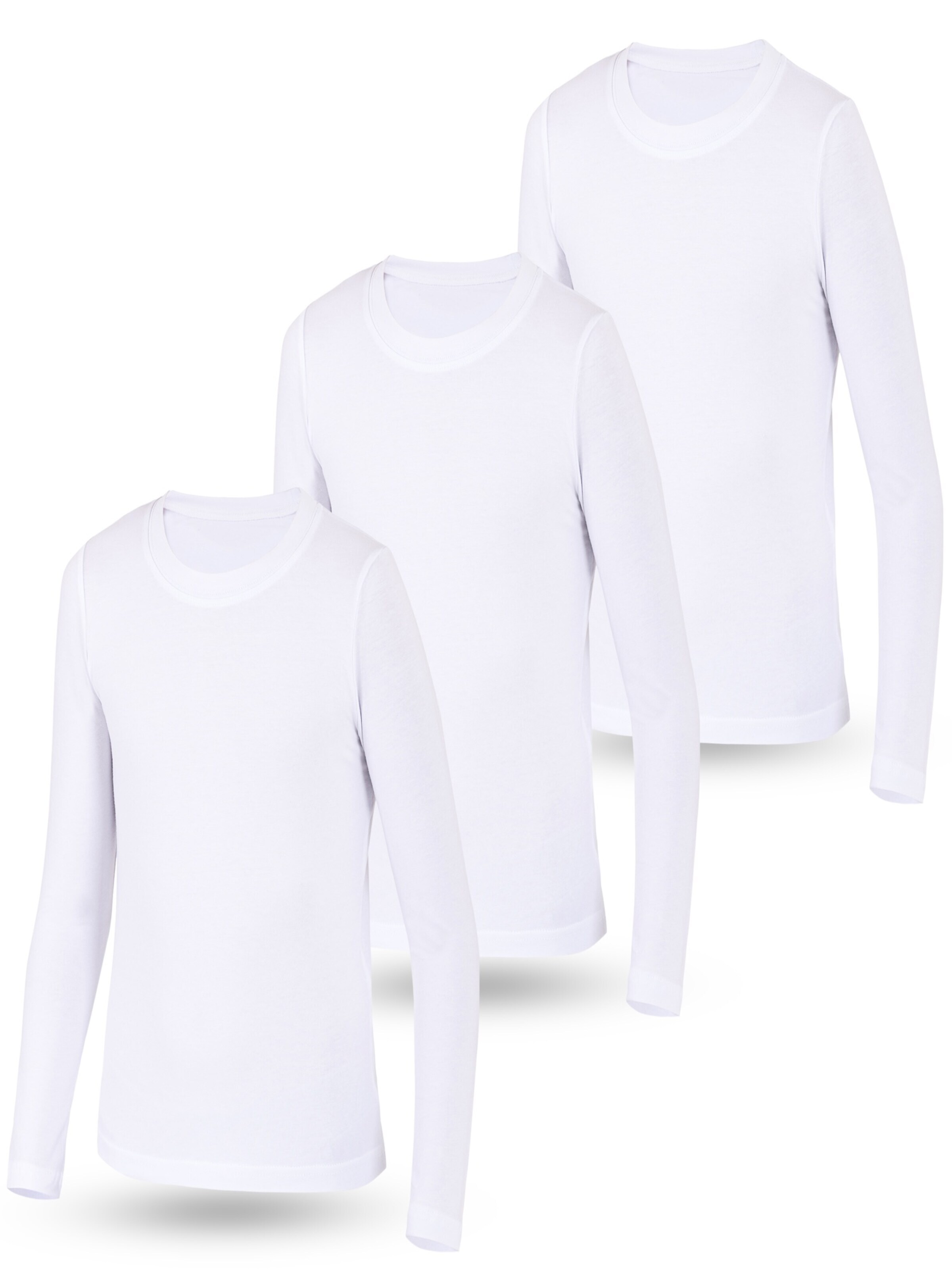 LOREZA Onderhemd 'Jungen Mädchen Langarmshirts' in Wit: voorkant