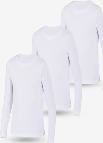 LOREZA Undershirt 'Jungen Mädchen Langarmshirts' in White: front