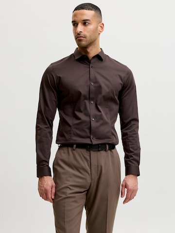 Jack & Jones Premium Рубашка 'JJPRPARMA' в Коричневый: спереди