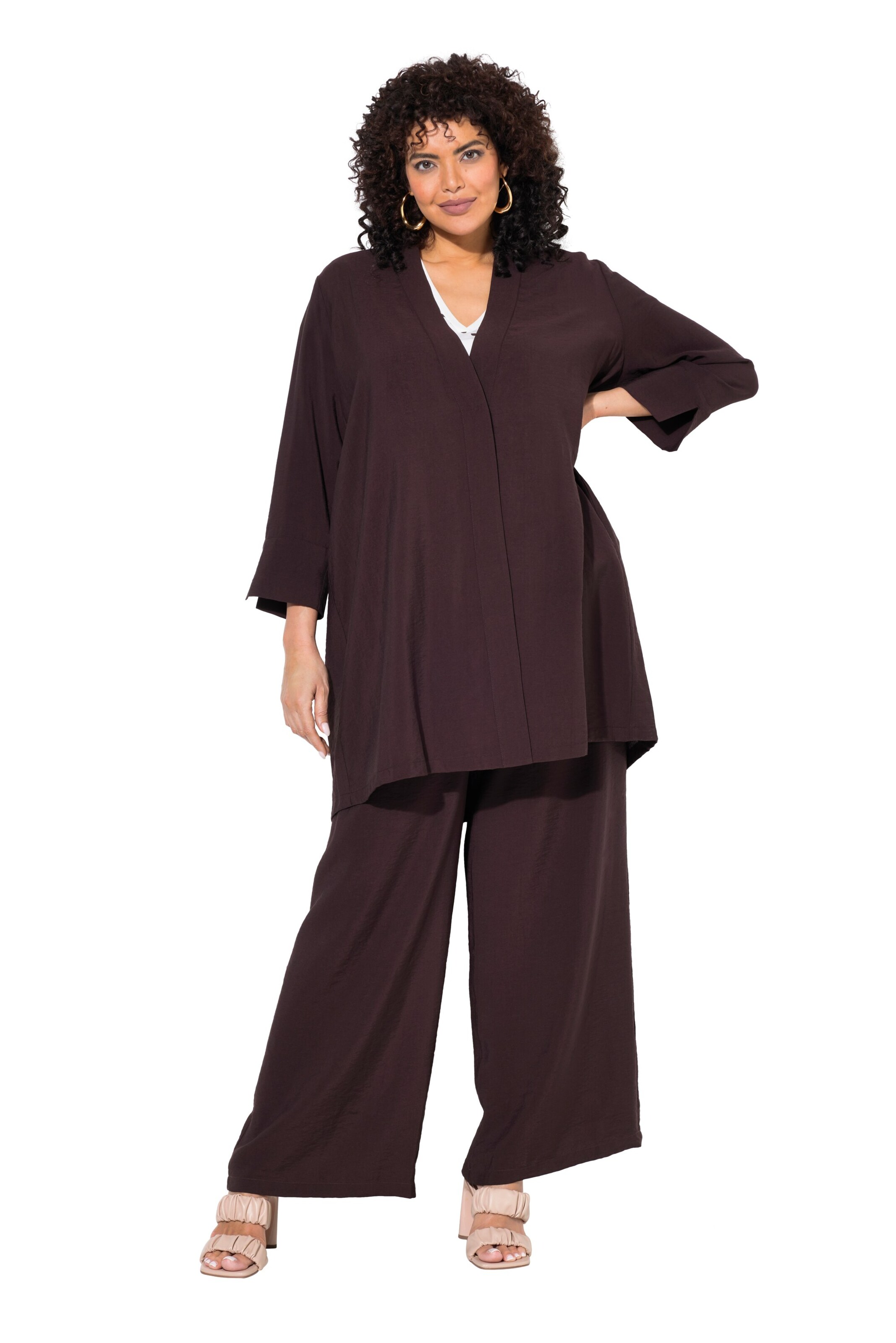 Ulla Popken Tussenjas in Bruin: voorkant