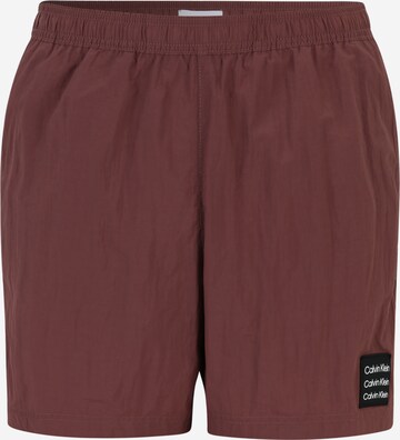 Shorts de bain Calvin Klein Underwear en marron : devant