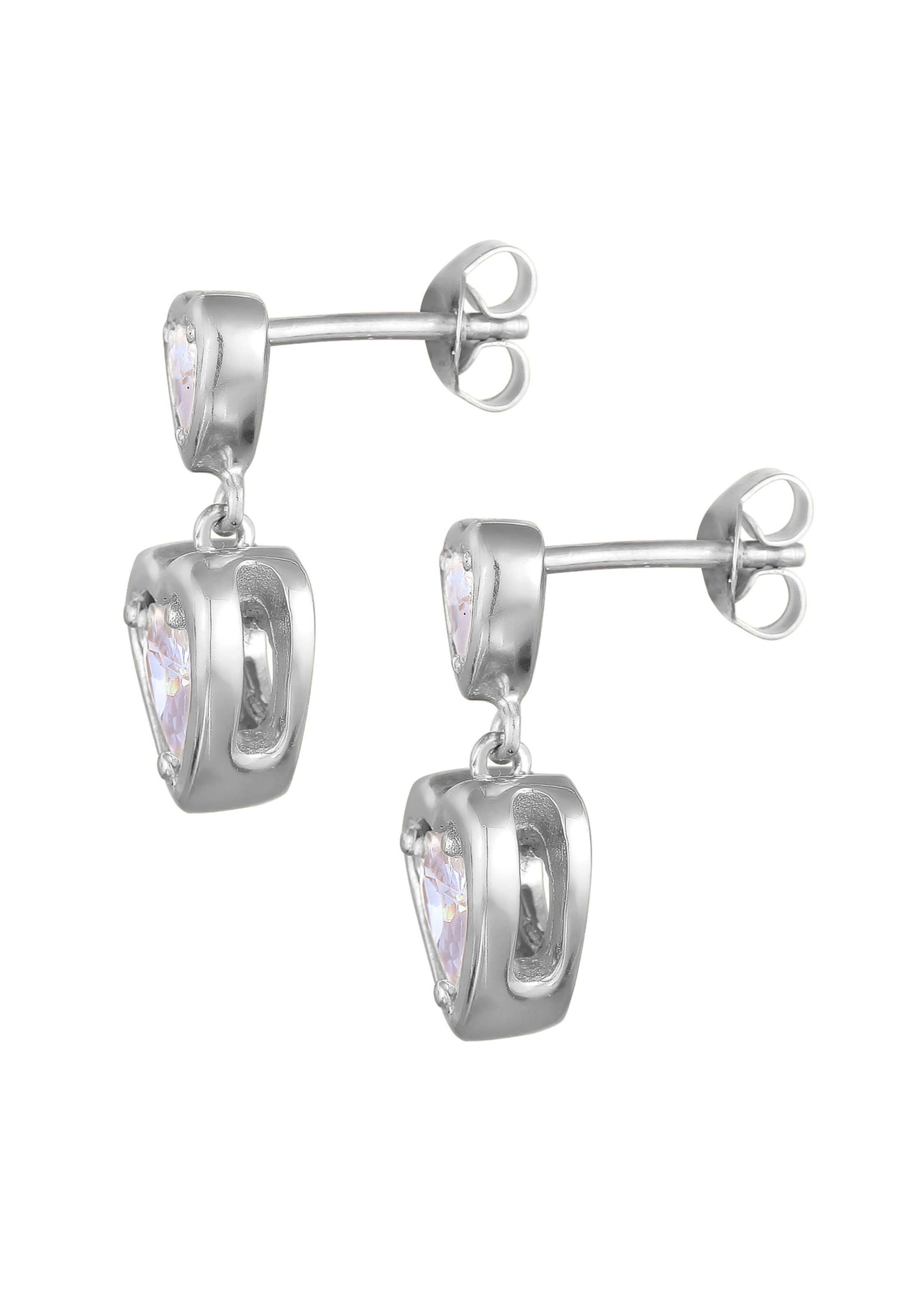 ELLI Oorbellen 'Herz' in Zilver