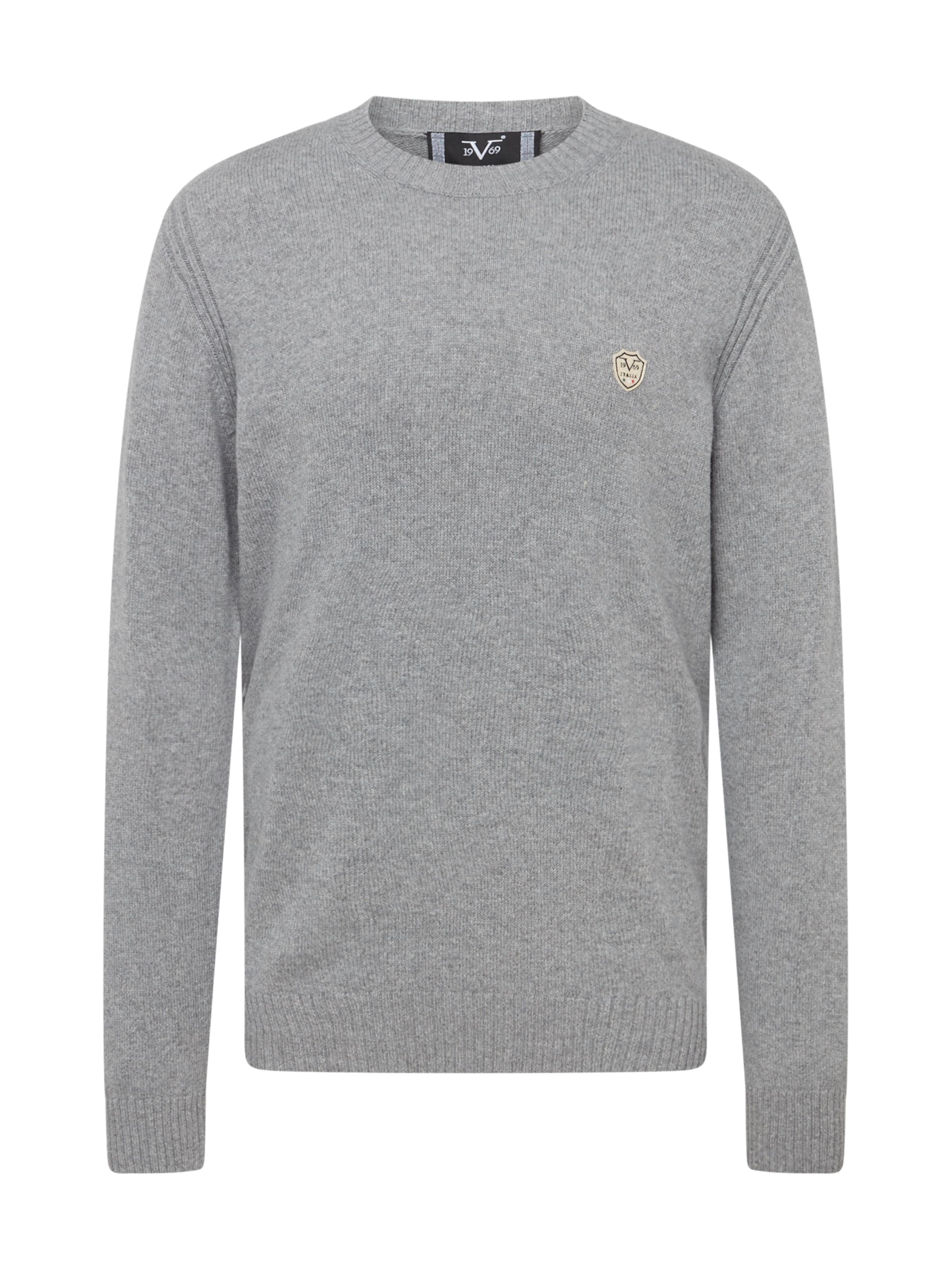 19V69 ITALIA Pullover 'Paolo' in Grau: Vorderseite