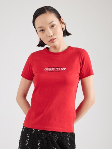 T-shirt GUESS JEANS en rouge : devant