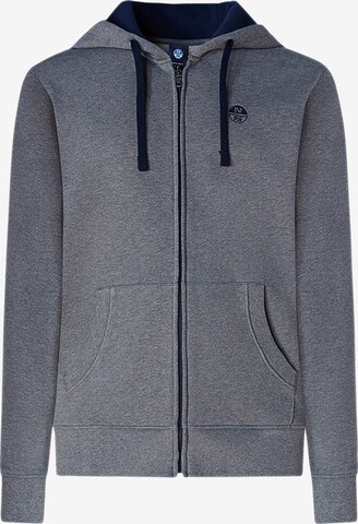 North Sails Zip-Up Hoodie in Grey: front