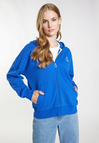 DreiMaster Maritim Sweatvest 'Kilata' in Blauw: voorkant