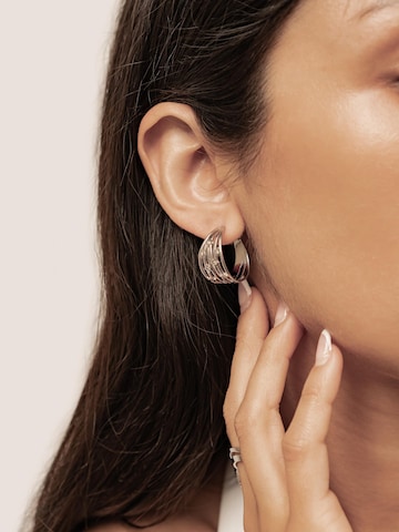 Hey Happiness - Pendientes 'Multi Band Crystal Hoop' en plata
