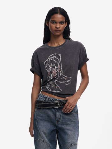 Desigual Shirt 'Cowboy Boots' in Black: front