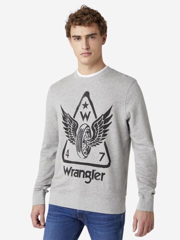 Felpa 'Graphic Crew Mid Grey Mel W6E2HAX37 112130726' di WRANGLER in grigio: frontale