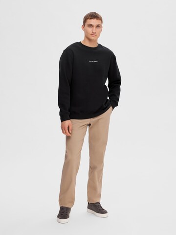 SELECTED HOMME Sweatshirt 'Hankie' in Schwarz