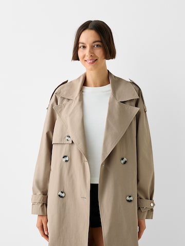 Bershka Overgangsfrakke i beige: forside