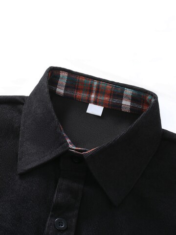 ALLTHEMEN Regular fit Button Up Shirt 'Tupfer' in Black