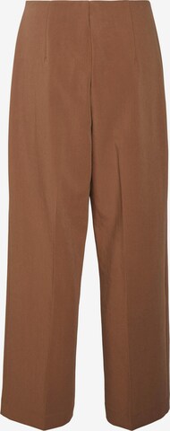 VERO MODA Loose fit Trousers with creases 'Sandy' in Brown