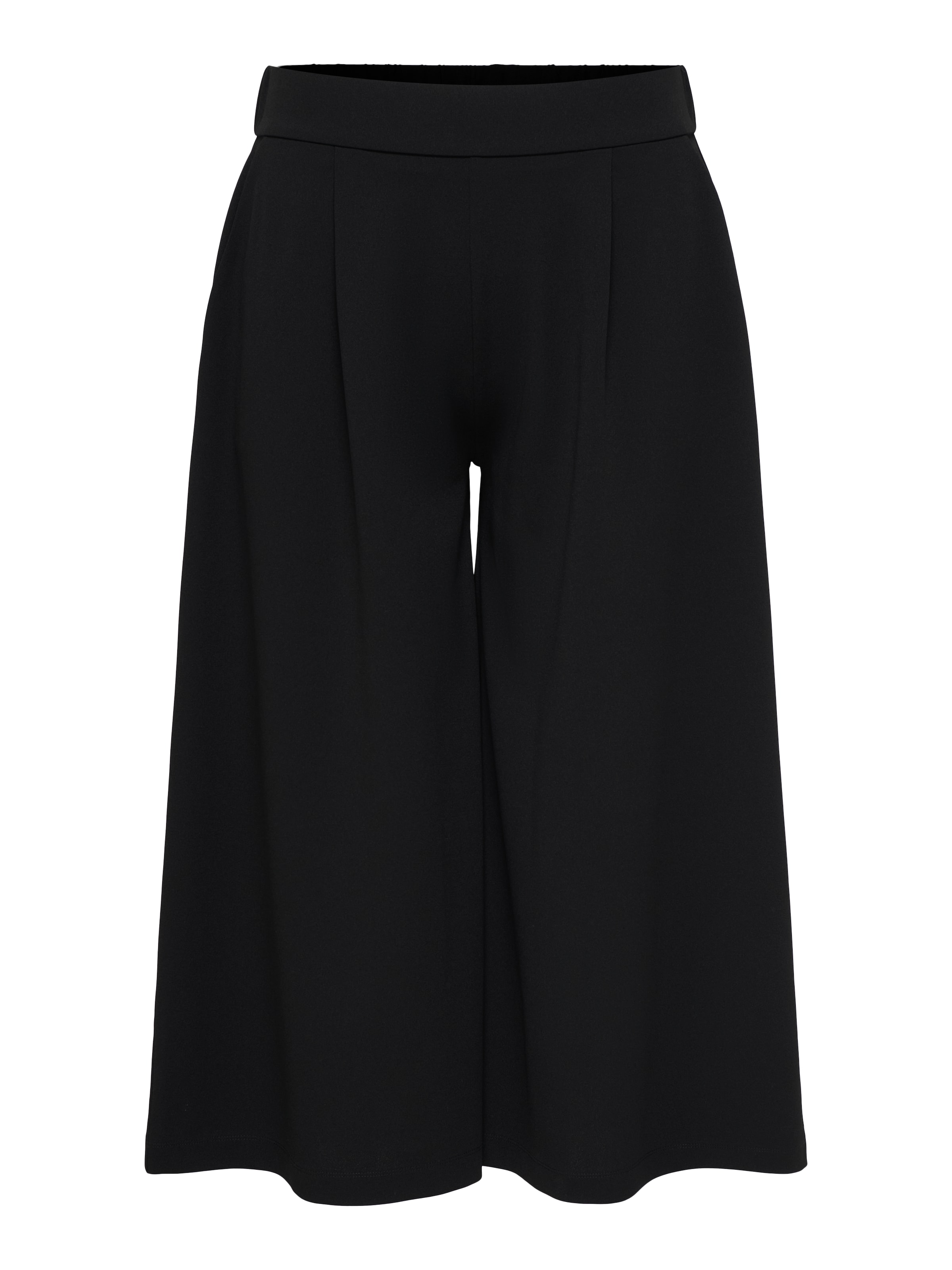 ONLY Carmakoma Zvonové kalhoty Kalhoty se sklady v pase – černá: přední strana