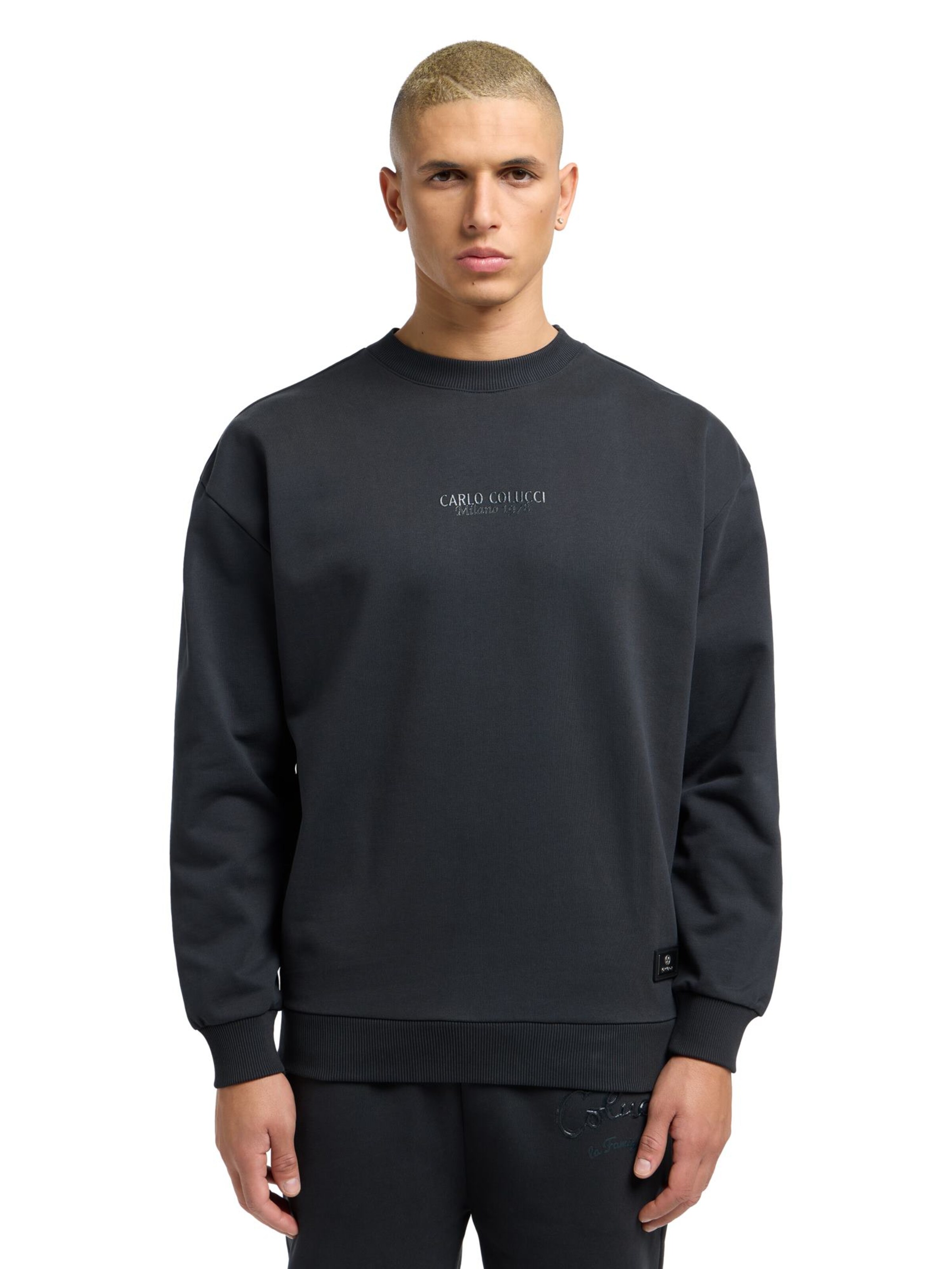Carlo Colucci Mikina 'D'ottavio' – černá: přední strana