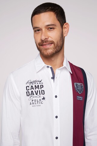 CAMP DAVID Slim fit Button Up Shirt in White