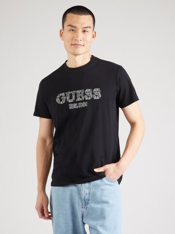 T-Shirt GUESS en noir : devant
