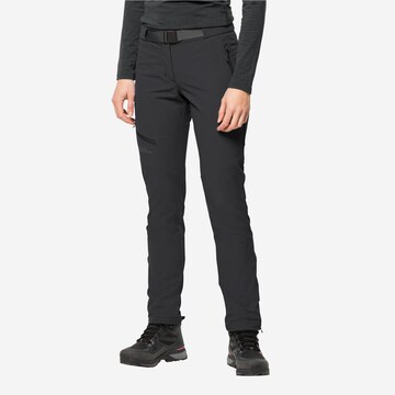 JACK WOLFSKIN Slim fit Outdoor Pants in Black: front