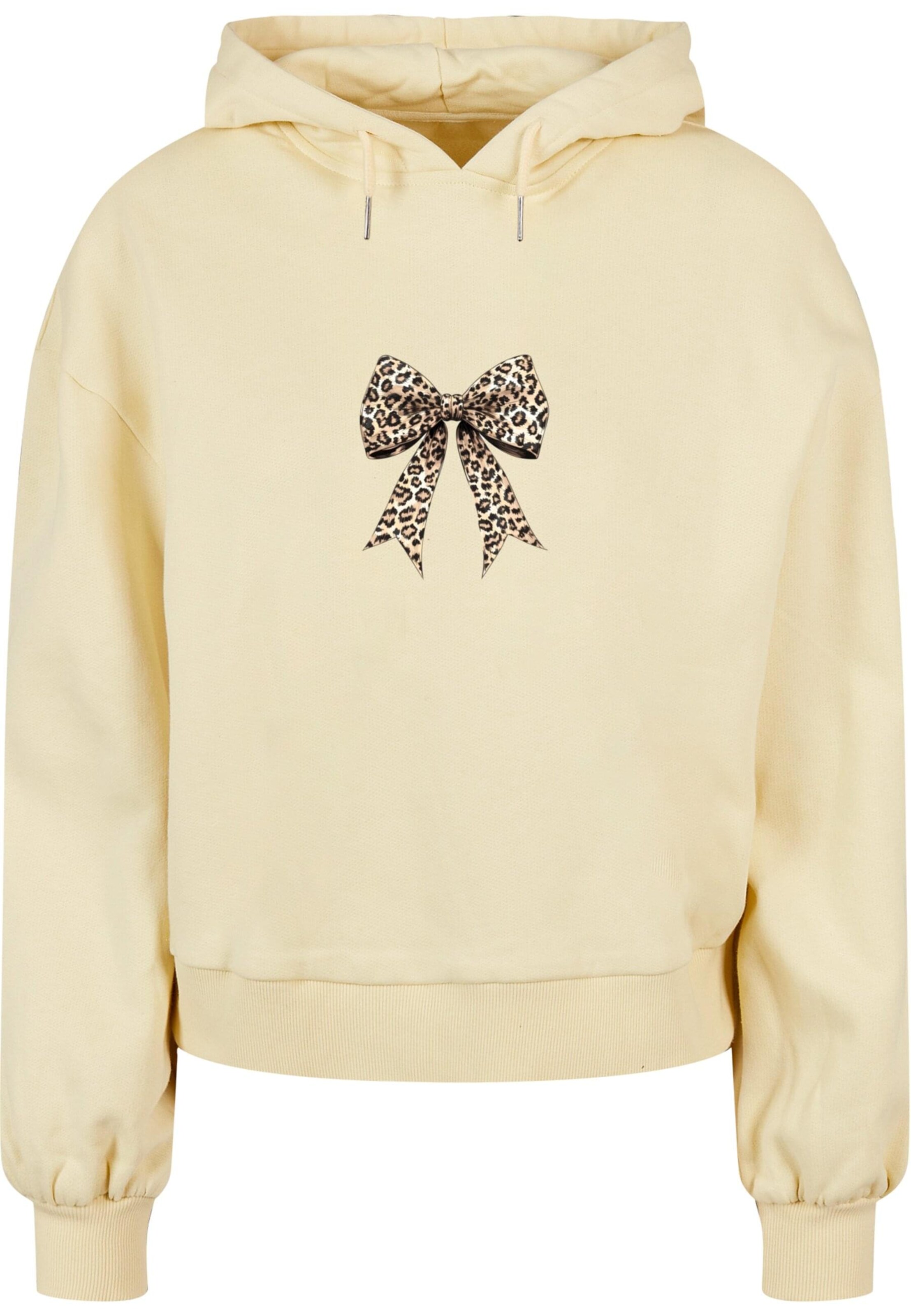 Merchcode Sweatshirt 'Ribbon' in Geel: voorkant