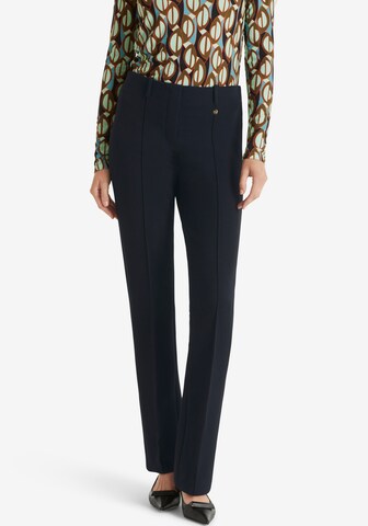 Marc Cain Regular Pleat-Front Pants in Blue: front