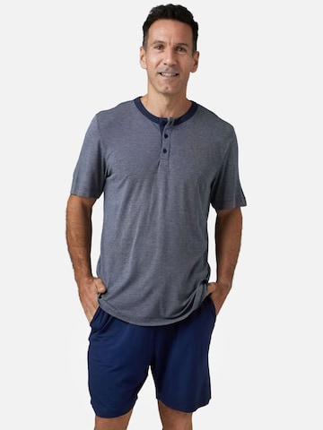 zd ZERO DEFECTS Pyjama kort 'Leios' in Blauw: voorkant