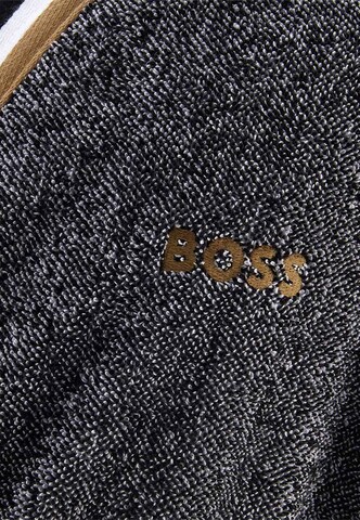 BOSS Home Short Bathrobe 'Iconic Stripe' in Black