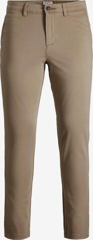 Coupe slim Pantalon 'Marco' Jack & Jones Junior en beige : devant