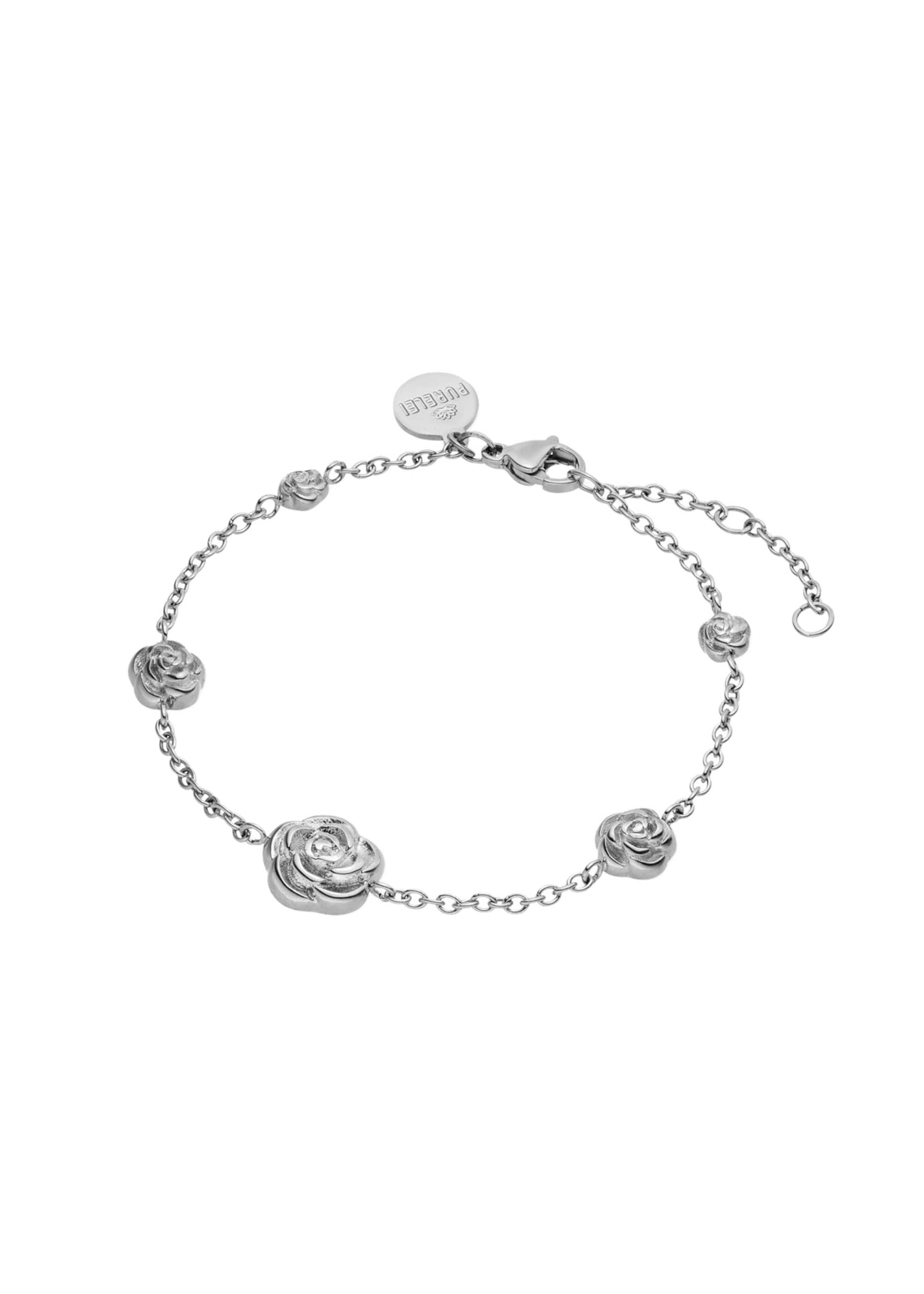 PURELEI Bracelet 'Velvet Rose' en argent, Vue avec produit