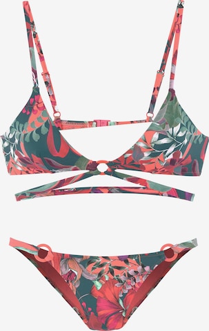 JETTE Triangel Bikini in Groen: voorkant