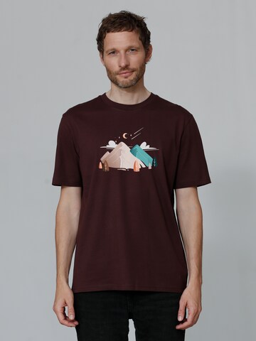 Watapparel T-Shirt 'Night & Clouds' in Rot: Vorderseite