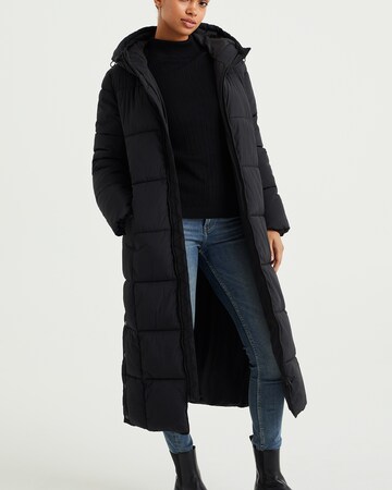 WE Fashion Zimní kabát – černá
