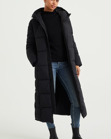 WE Fashion Płaszcz zimowy w kolorze czarny