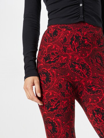 Colourful Rebel Flared Pants 'Darcy' in Red