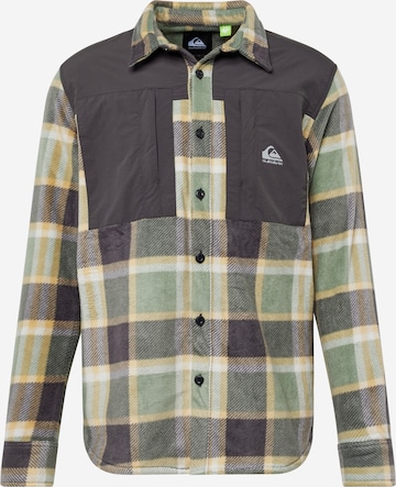 QUIKSILVER Athletic Button Up Shirt 'SUMMIT RUN' in Green: front