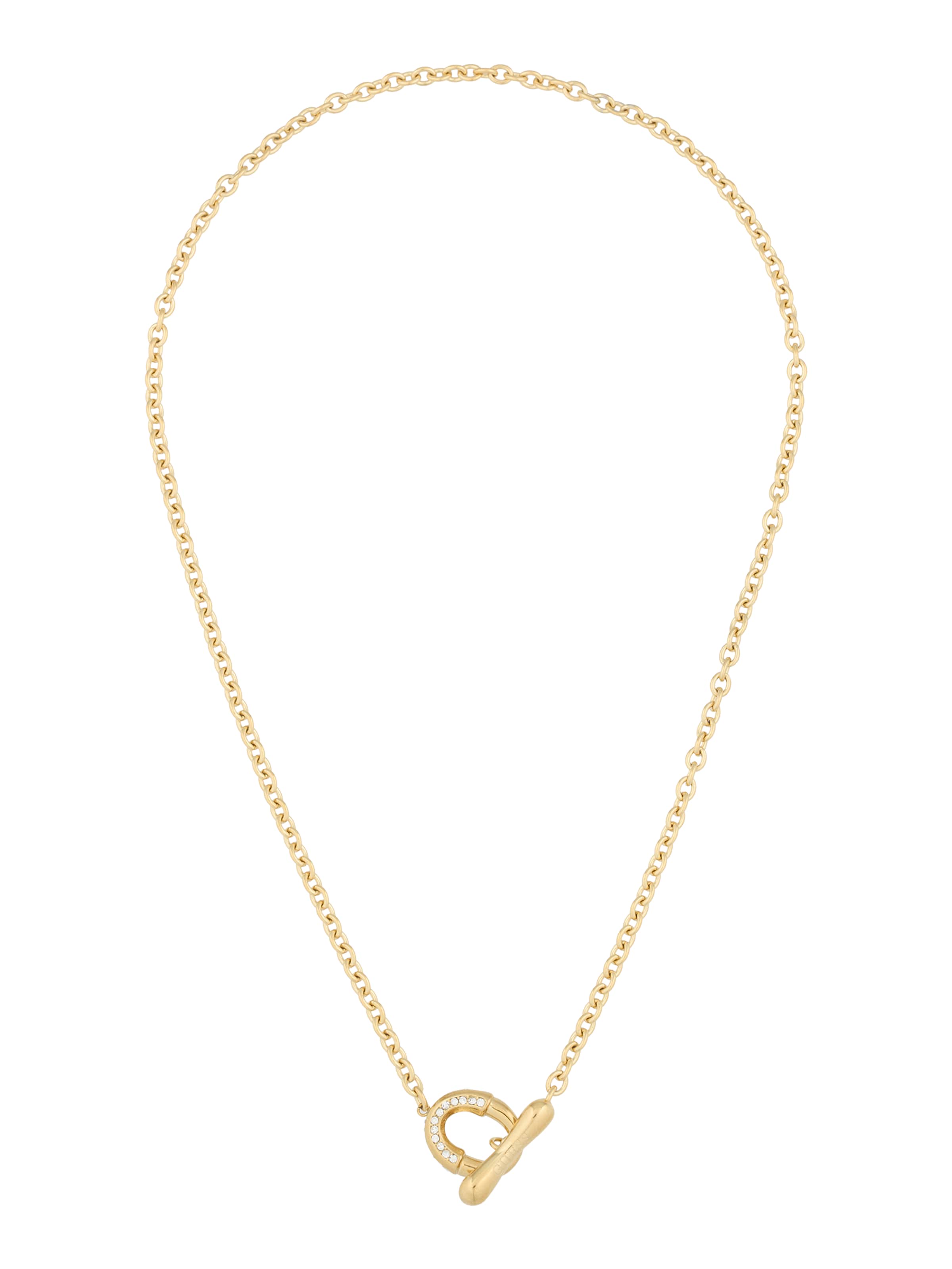 GUESS Necklace '16" LINK PAVE' in Gold: front
