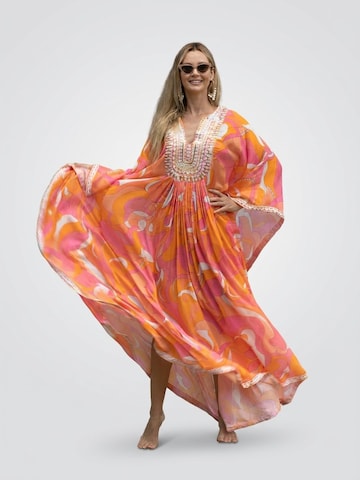 Robe 'Caftan Long Cassia' Miss June en orange