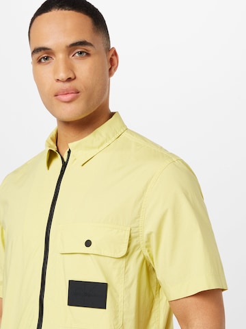 Calvin Klein Jeans Regular fit Button Up Shirt in Yellow