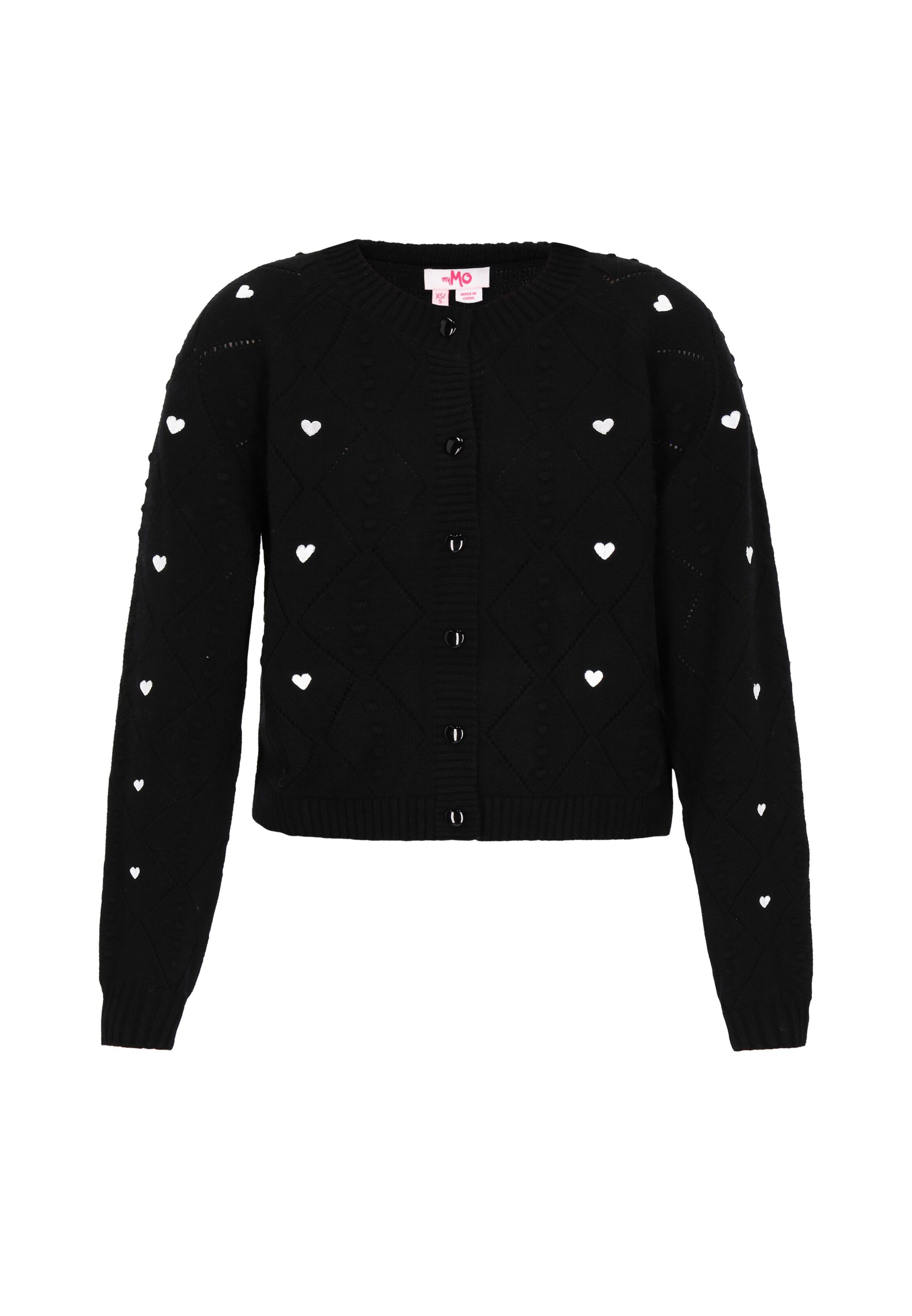 MYMO Strickjacke in Schwarz: Vorderseite