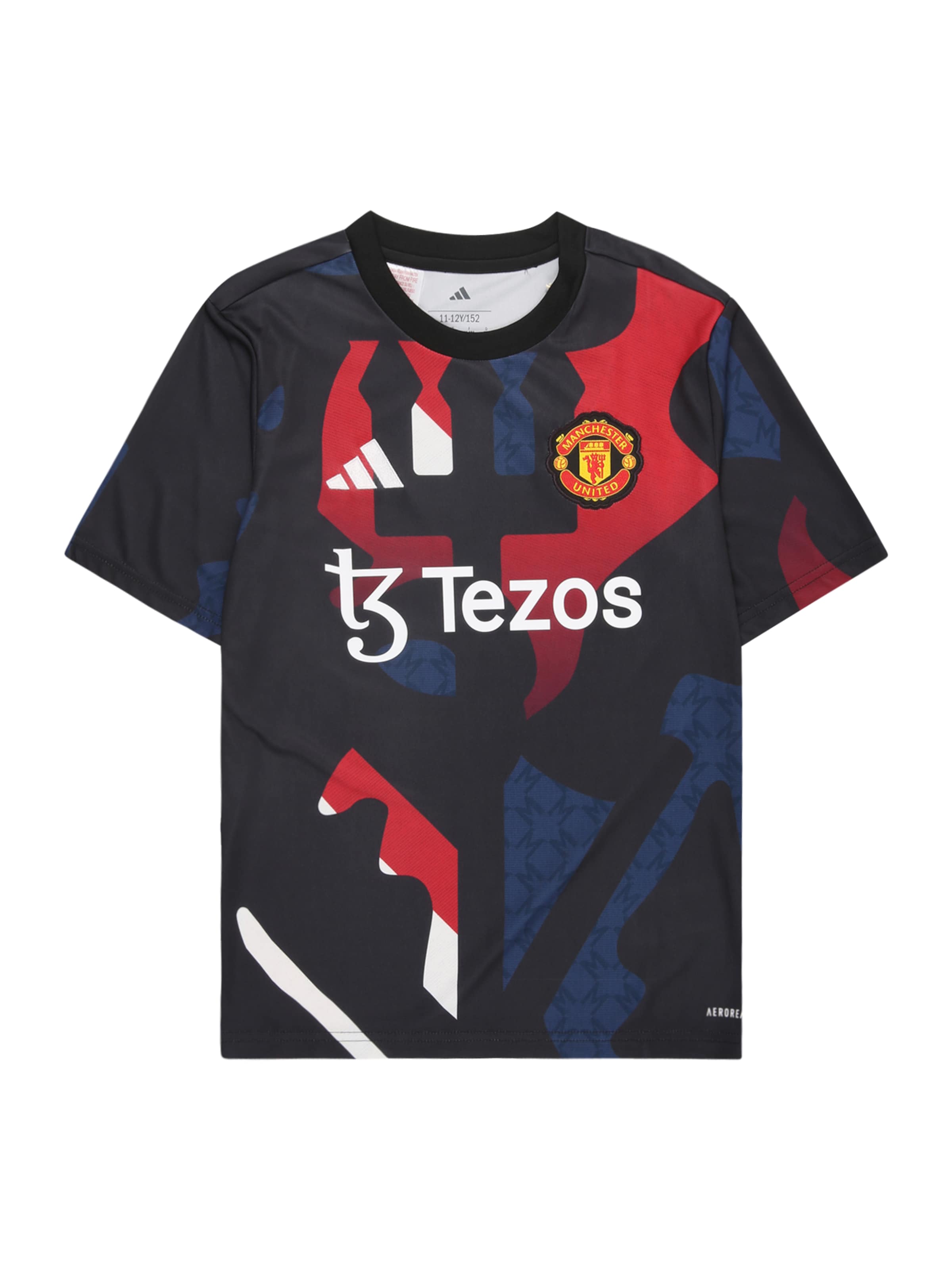 ADIDAS PERFORMANCE Λειτουργικό μπλουζάκι 'Manchester United 24/25 Pre-Match' σε μαύρο: μπροστά