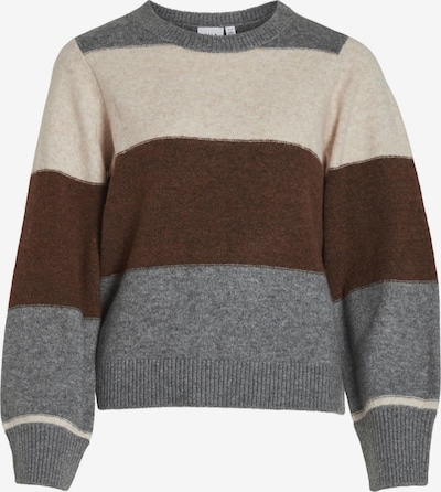 VILA Sweater 'Ellie' in mottled beige / Dark brown / mottled grey, Item view