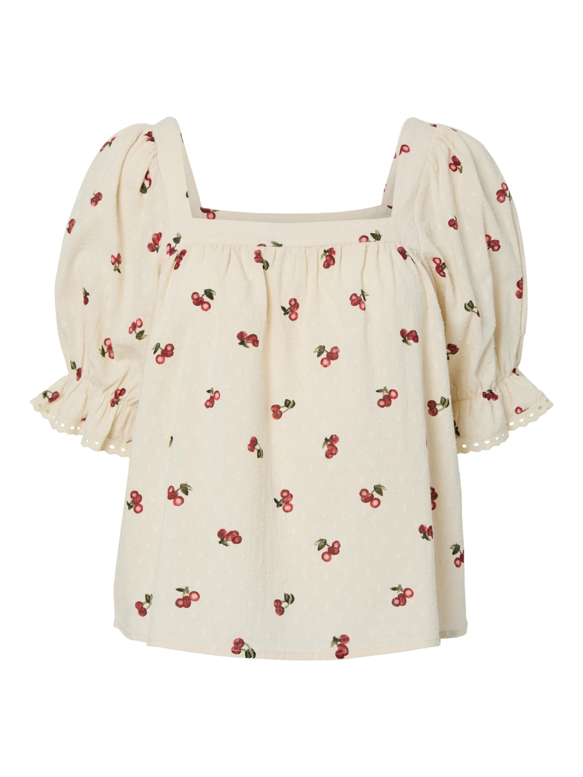 PIECES Chemisier 'PCThea' en crème / vert / rouge, Vue avec produit