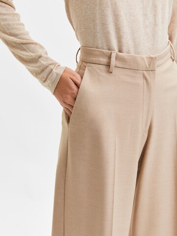 SELECTED FEMME Wide leg Pantalon 'Eliana' in Beige