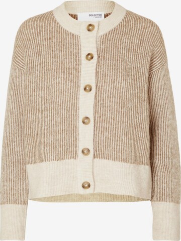 Cardigan SELECTED FEMME en beige : devant